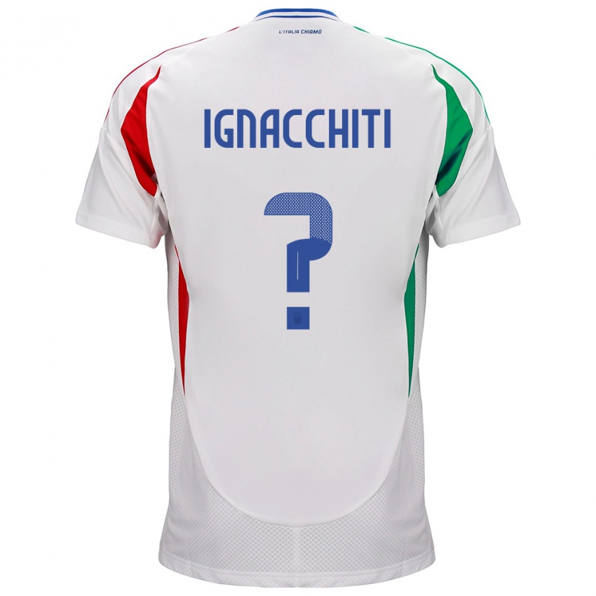 Kobiety Włochy Lorenzo Ignacchiti #0 Biały Wyjazdowa Koszulka 24-26 Koszulki Klubowe