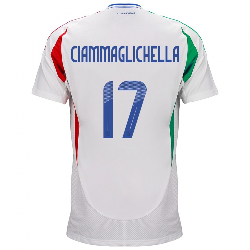 Kobiety Włochy Aaron Ciammaglichella #17 Biały Wyjazdowa Koszulka 24-26 Koszulki Klubowe