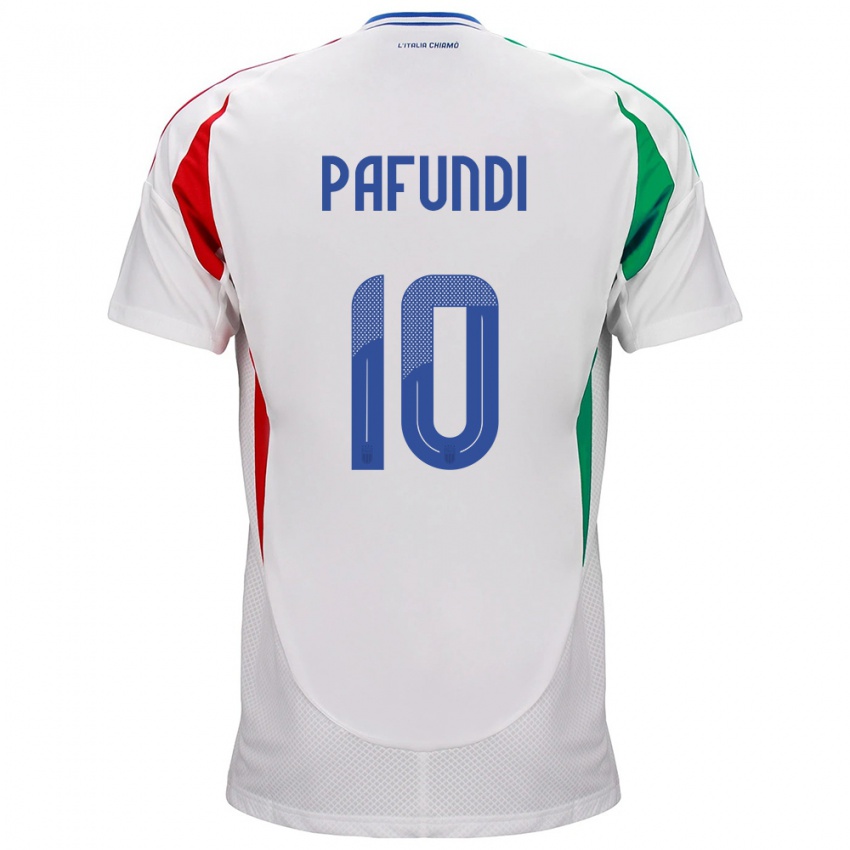 Kobiety Włochy Simone Pafundi #10 Biały Wyjazdowa Koszulka 24-26 Koszulki Klubowe