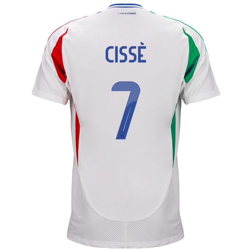 Kobiety Włochy Alphadjo Cissè #7 Biały Wyjazdowa Koszulka 24-26 Koszulki Klubowe