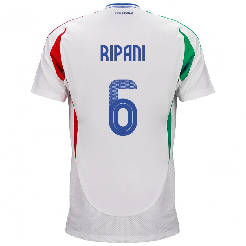 Kobiety Włochy Diego Ripani #6 Biały Wyjazdowa Koszulka 24-26 Koszulki Klubowe