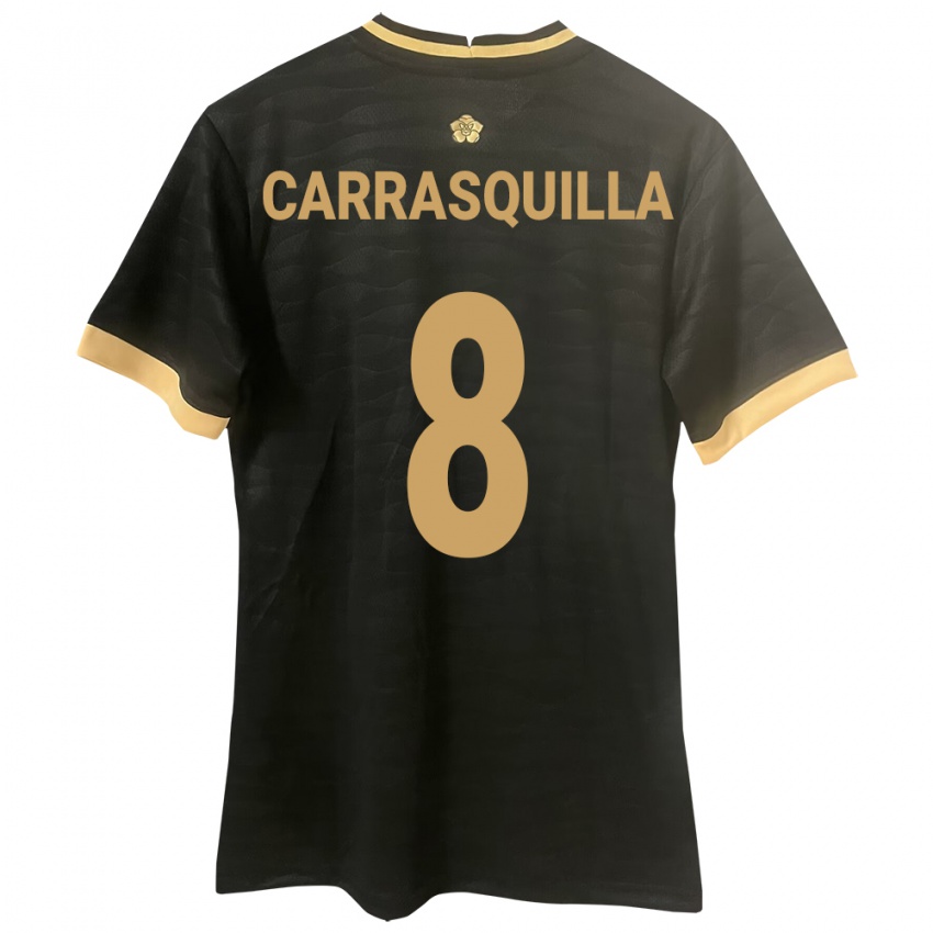 Kobiety Panama Adalberto Carrasquilla #8 Czarny Wyjazdowa Koszulka 24-26 Koszulki Klubowe