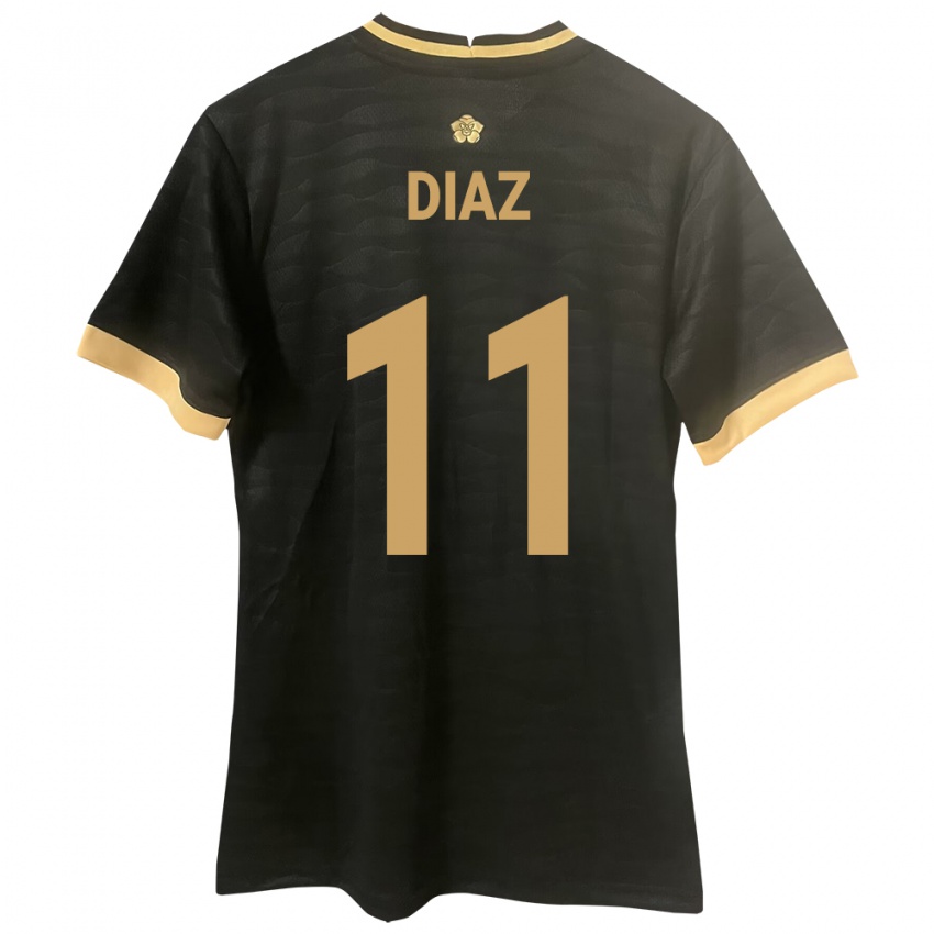 Kobiety Panama Ismael Díaz #11 Czarny Wyjazdowa Koszulka 24-26 Koszulki Klubowe