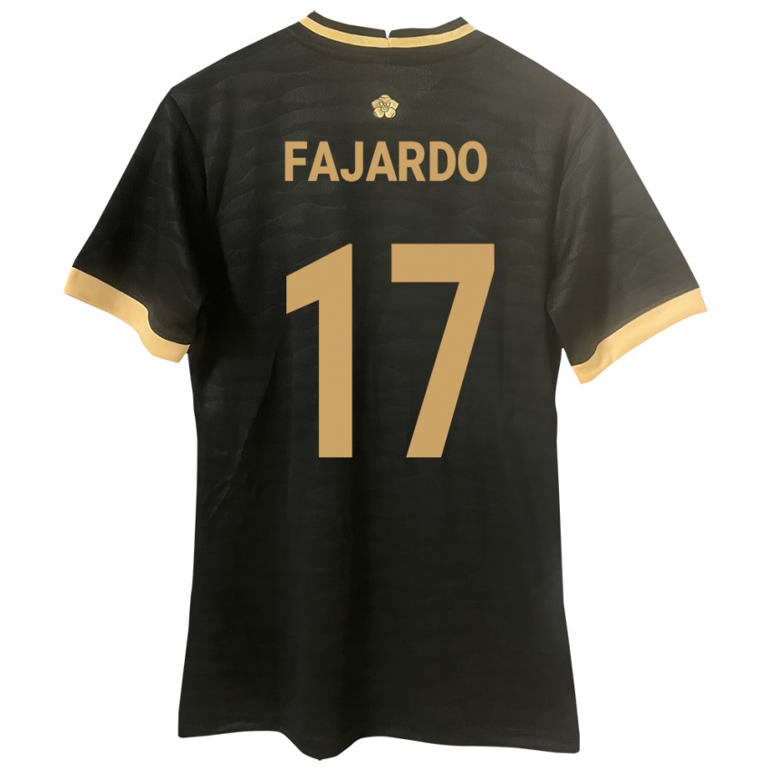 Kobiety Panama José Fajardo #17 Czarny Wyjazdowa Koszulka 24-26 Koszulki Klubowe