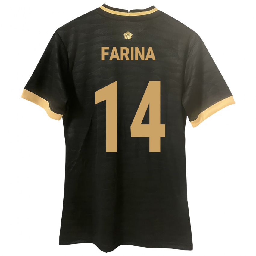 Kobiety Panama Edgardo Fariña #14 Czarny Wyjazdowa Koszulka 24-26 Koszulki Klubowe