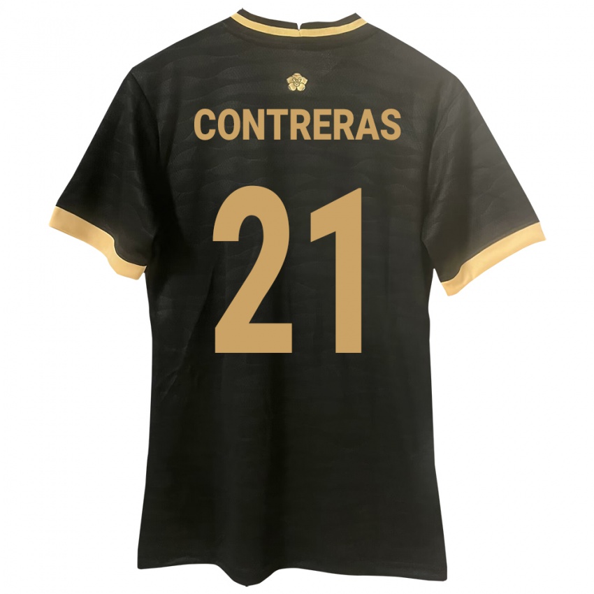 Kobiety Panama Davis Contreras #21 Czarny Wyjazdowa Koszulka 24-26 Koszulki Klubowe