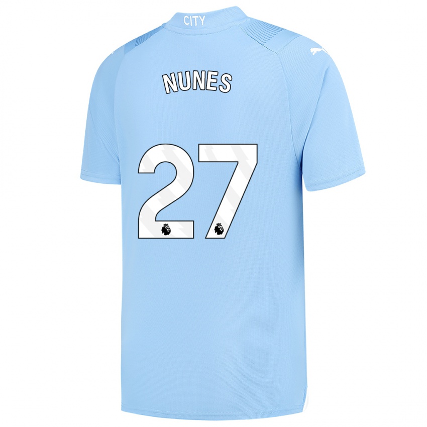 Dzieci Matheus Nunes #27 Jasny Niebieski Domowa Koszulka 2023/24 Koszulki Klubowe