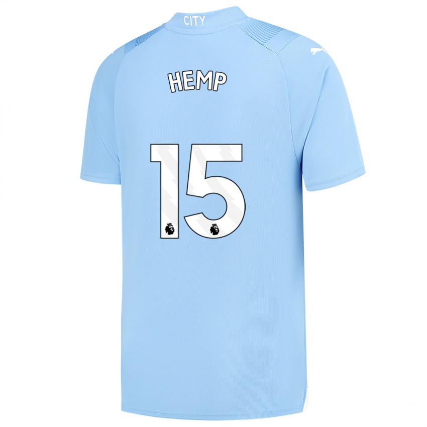 Dzieci Lauren Hemp #15 Jasny Niebieski Domowa Koszulka 2023/24 Koszulki Klubowe