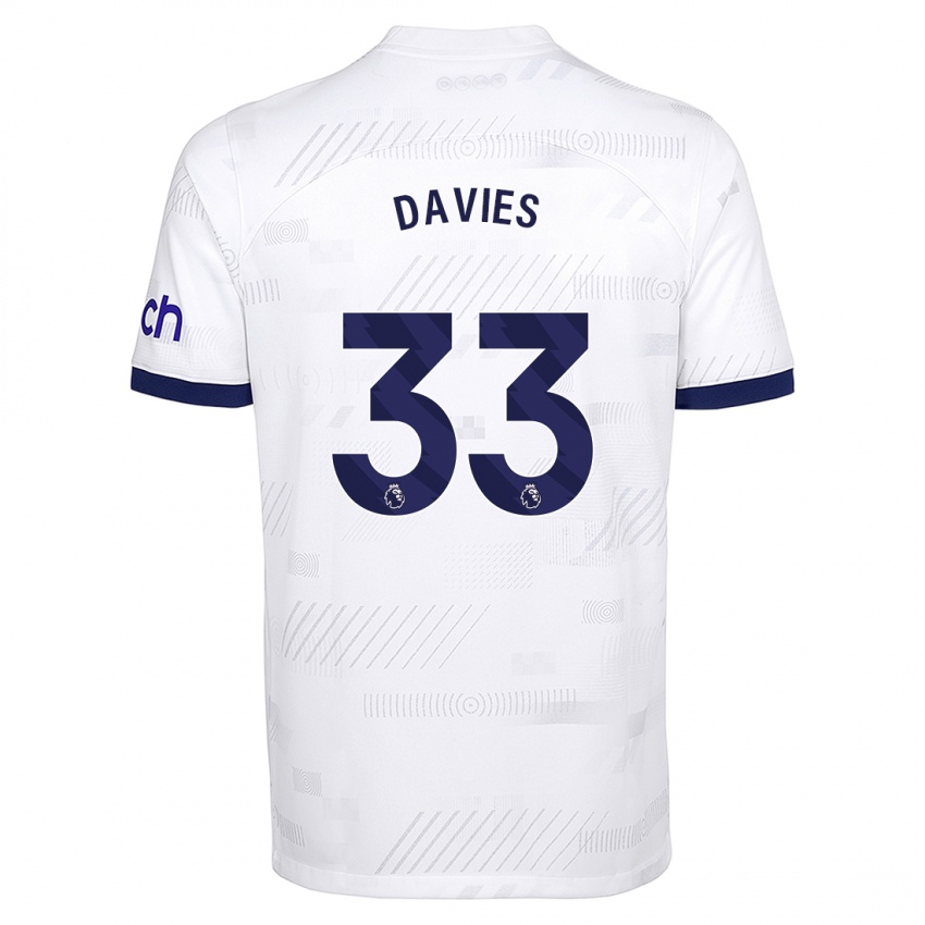 Dzieci Ben Davies #33 Biały Domowa Koszulka 2023/24 Koszulki Klubowe