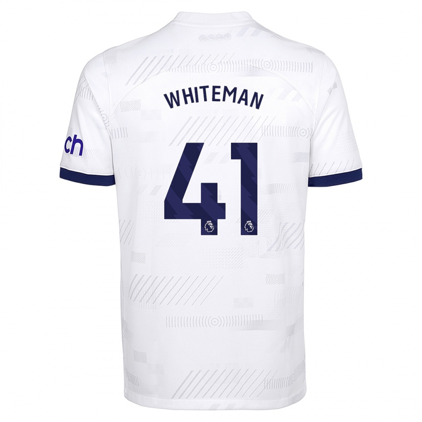 Dzieci Alfie Whiteman #41 Biały Domowa Koszulka 2023/24 Koszulki Klubowe