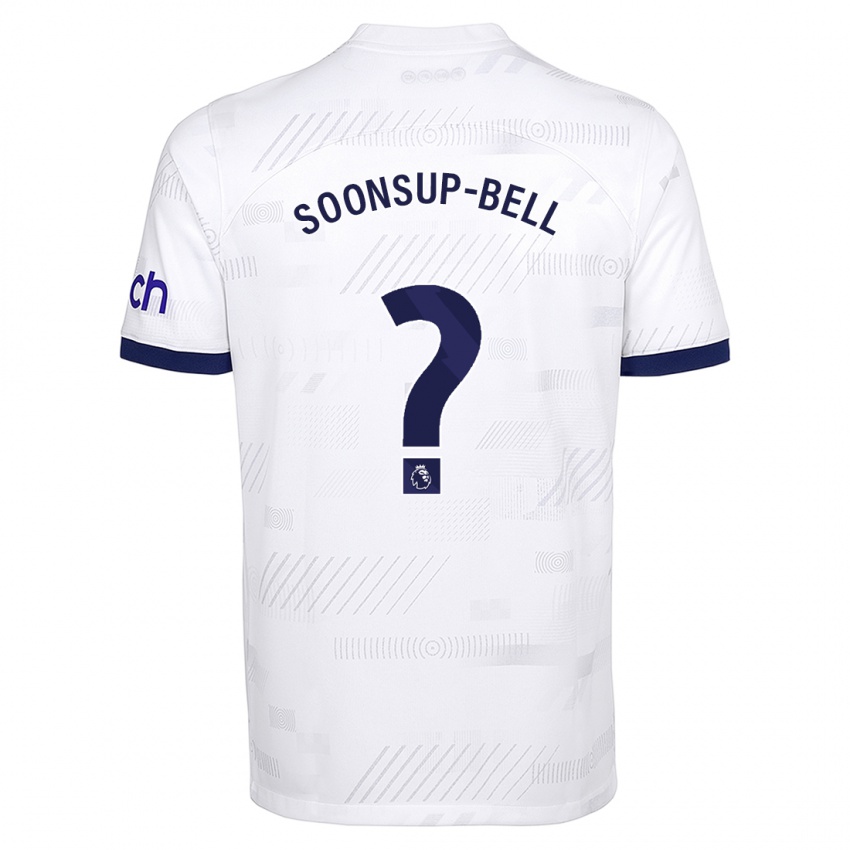 Dzieci Jude Soonsup-Bell #0 Biały Domowa Koszulka 2023/24 Koszulki Klubowe