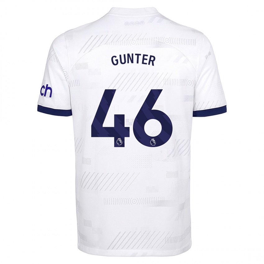 Dzieci Luca Gunter #46 Biały Domowa Koszulka 2023/24 Koszulki Klubowe