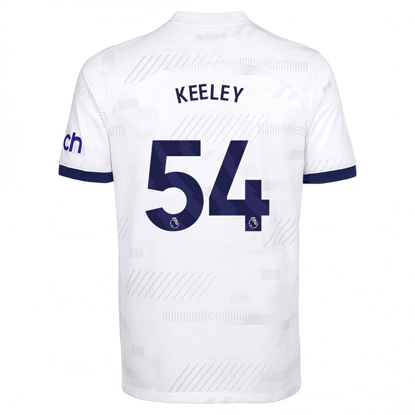 Dzieci Josh Keeley #54 Biały Domowa Koszulka 2023/24 Koszulki Klubowe