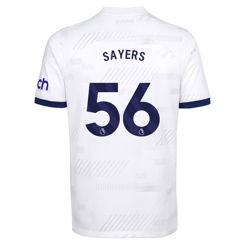 Dzieci Charlie Sayers #56 Biały Domowa Koszulka 2023/24 Koszulki Klubowe