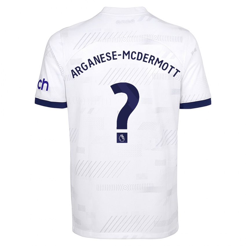 Dzieci Pele Arganese-Mcdermott #0 Biały Domowa Koszulka 2023/24 Koszulki Klubowe