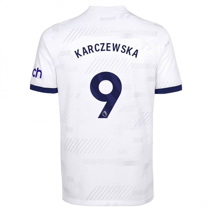 Dzieci Nikola Karczewska #9 Biały Domowa Koszulka 2023/24 Koszulki Klubowe