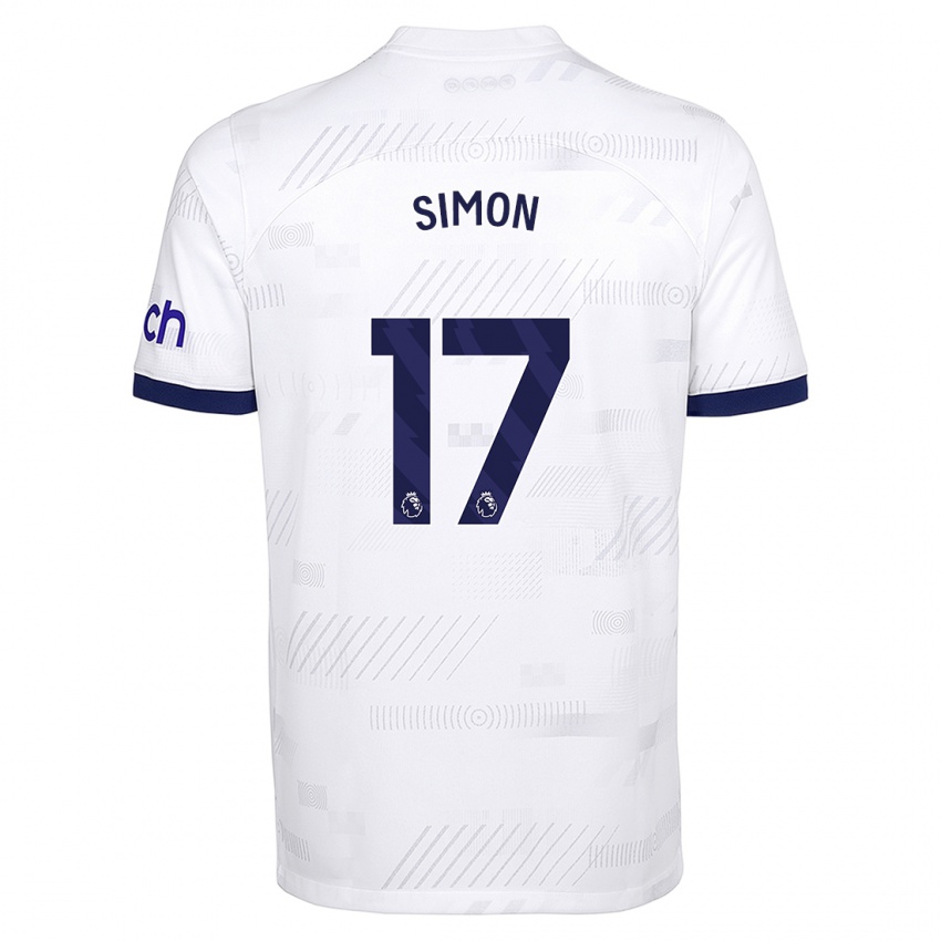 Dzieci Kyah Simon #17 Biały Domowa Koszulka 2023/24 Koszulki Klubowe
