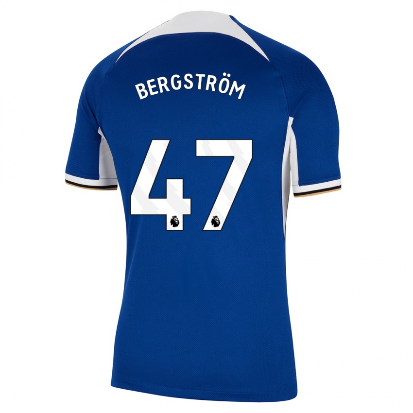 Dzieci Lucas Bergström #47 Niebieski Domowa Koszulka 2023/24 Koszulki Klubowe