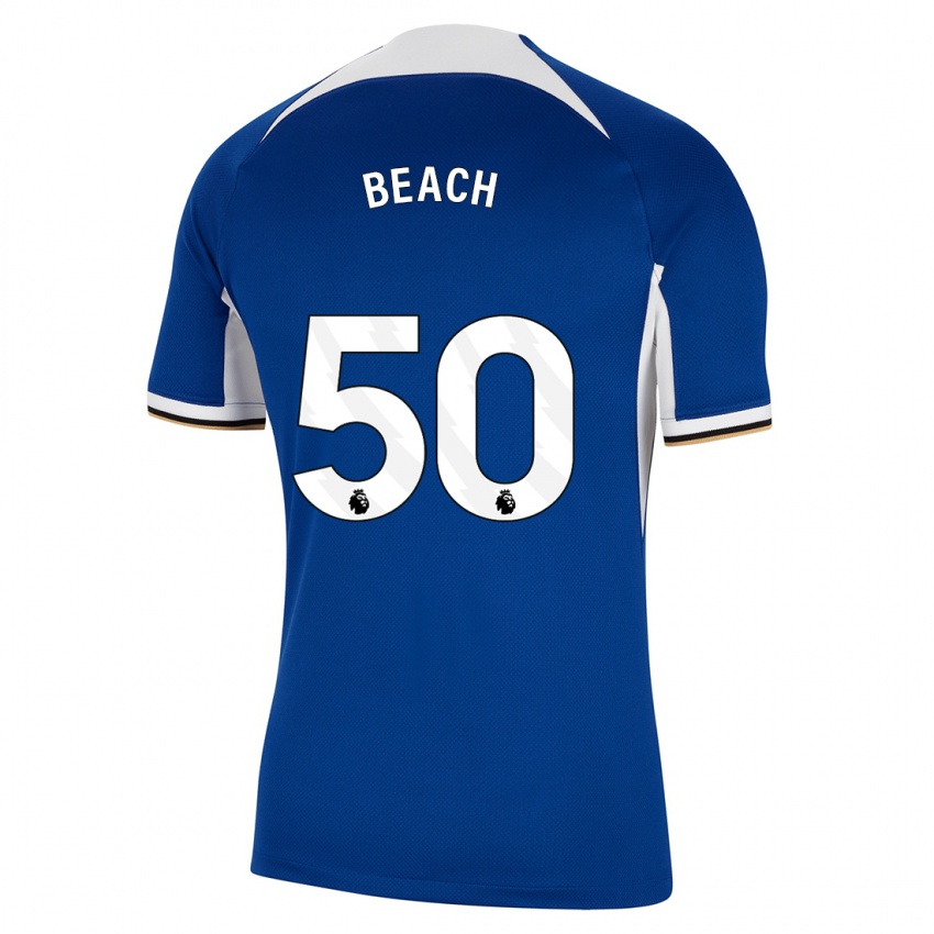 Dzieci Eddie Beach #50 Niebieski Domowa Koszulka 2023/24 Koszulki Klubowe
