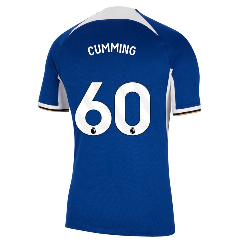 Dzieci Jamie Cumming #60 Niebieski Domowa Koszulka 2023/24 Koszulki Klubowe