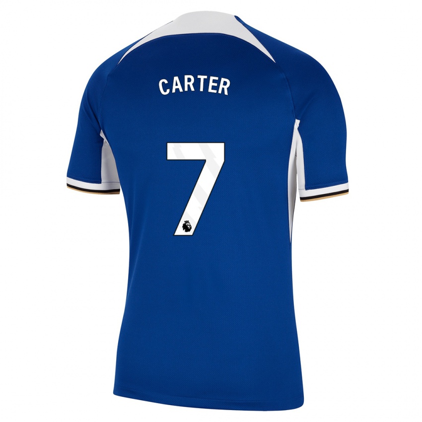 Dzieci Jessica Carter #7 Niebieski Domowa Koszulka 2023/24 Koszulki Klubowe