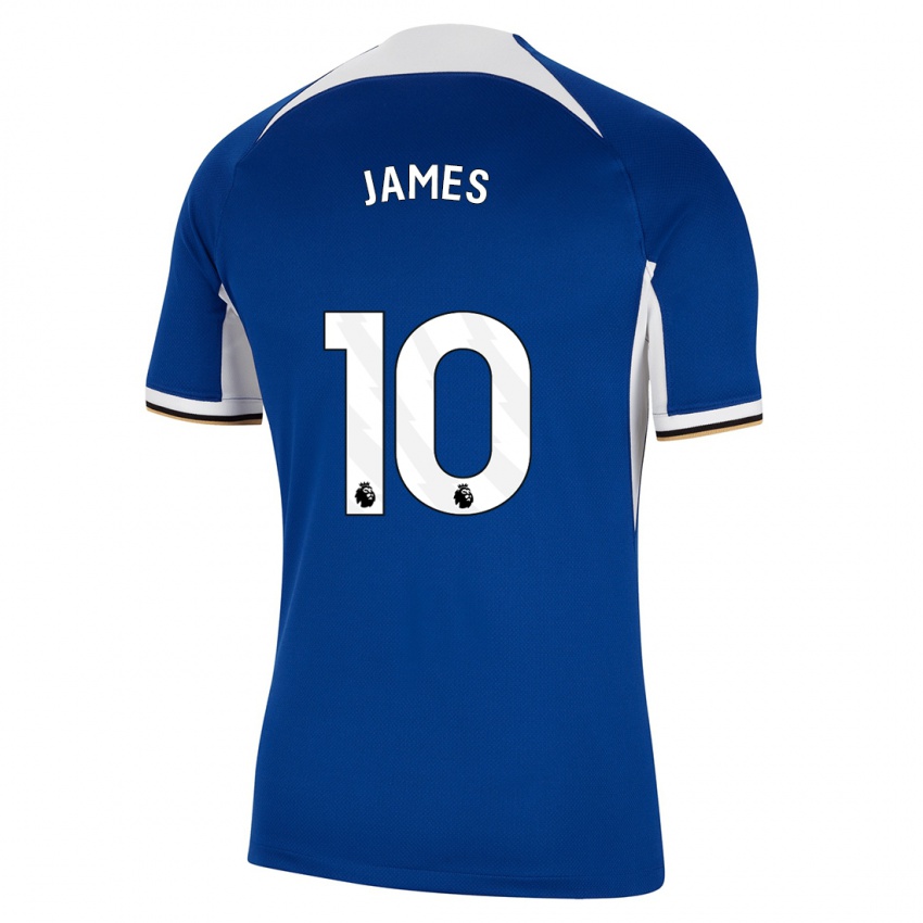 Dzieci Lauren James #10 Niebieski Domowa Koszulka 2023/24 Koszulki Klubowe