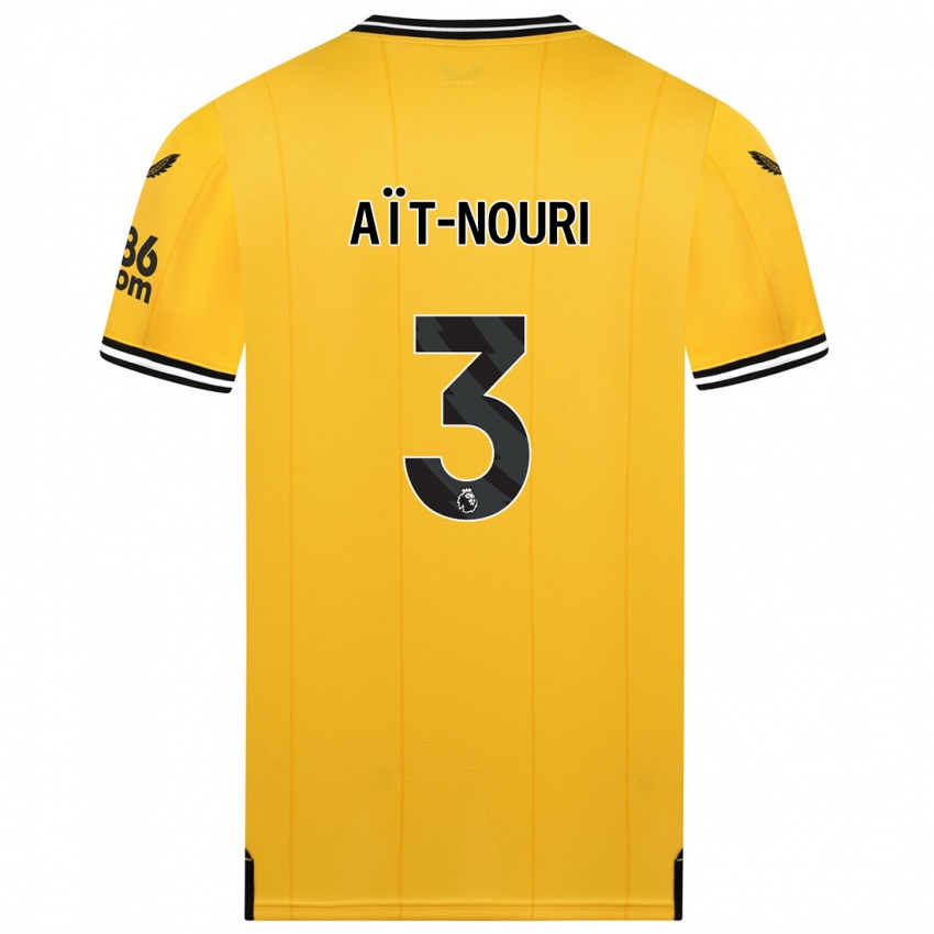 Dzieci Rayan Ait Nouri #3 Żółty Domowa Koszulka 2023/24 Koszulki Klubowe