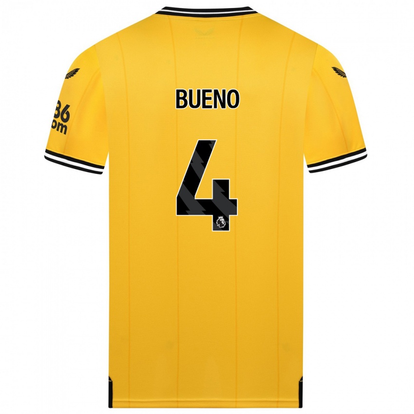 Dzieci Santiago Bueno #4 Żółty Domowa Koszulka 2023/24 Koszulki Klubowe