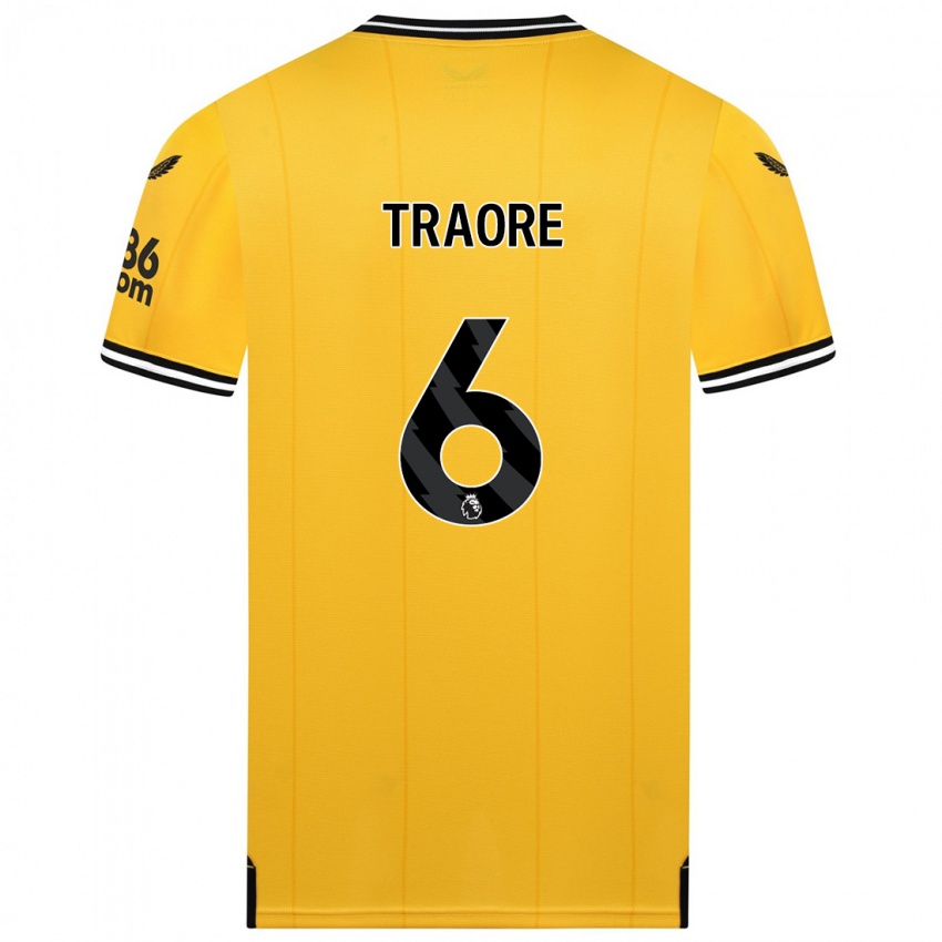 Dzieci Boubacar Traoré #6 Żółty Domowa Koszulka 2023/24 Koszulki Klubowe