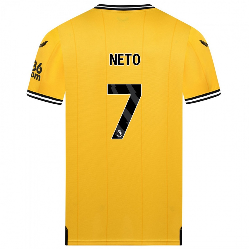 Dzieci Pedro Neto #7 Żółty Domowa Koszulka 2023/24 Koszulki Klubowe