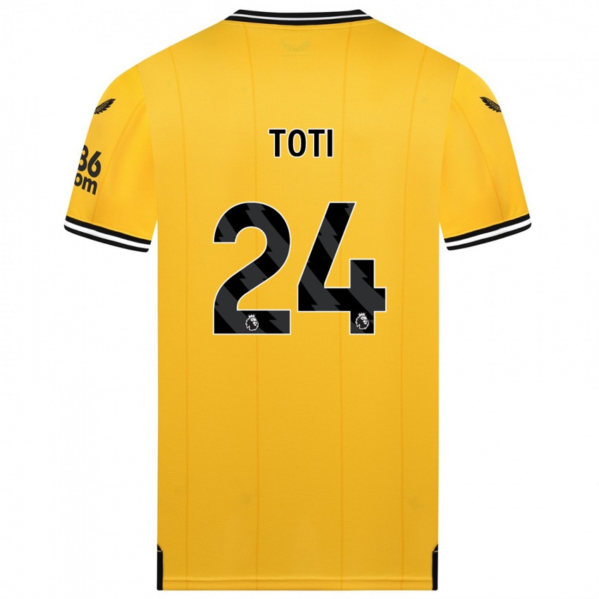 Dzieci Toti #24 Żółty Domowa Koszulka 2023/24 Koszulki Klubowe