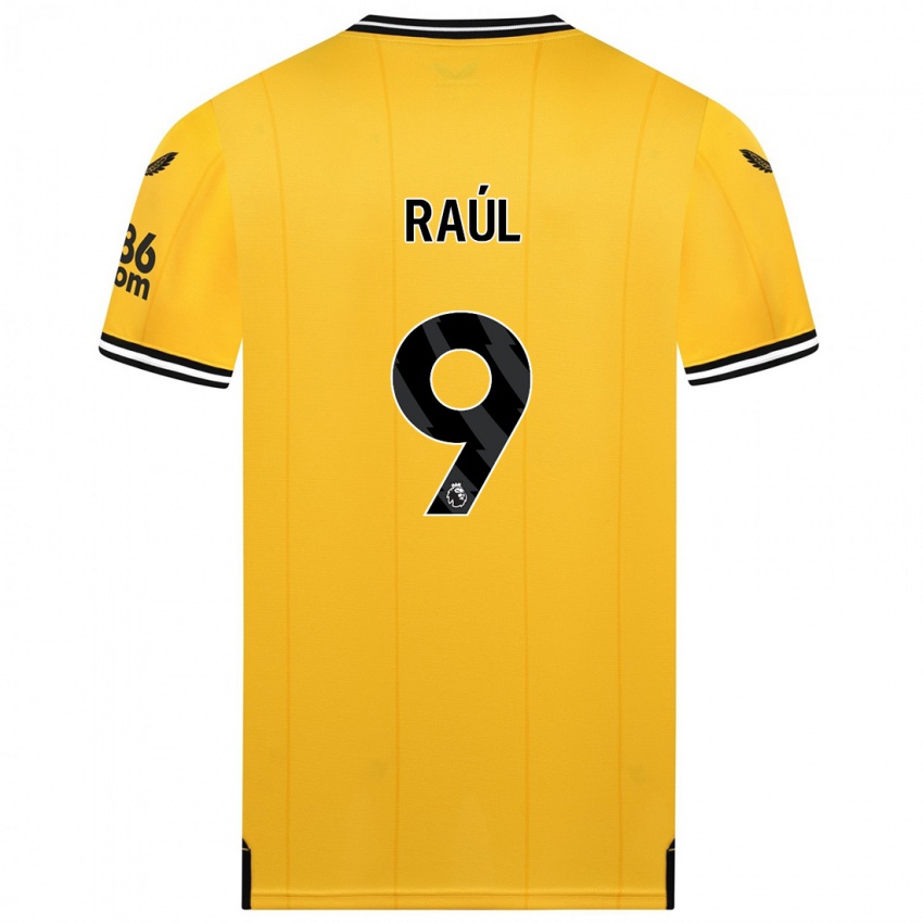 Dzieci Raul Jimenez #9 Żółty Domowa Koszulka 2023/24 Koszulki Klubowe