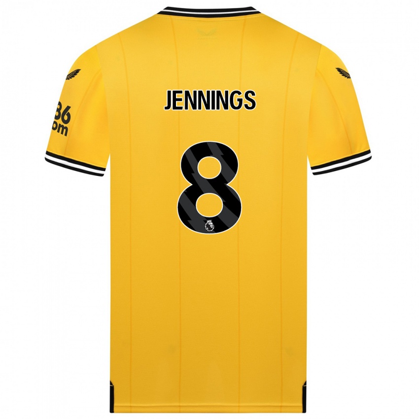 Dzieci Shannie Jennings #8 Żółty Domowa Koszulka 2023/24 Koszulki Klubowe