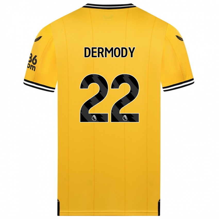 Dzieci Helen Dermody #22 Żółty Domowa Koszulka 2023/24 Koszulki Klubowe