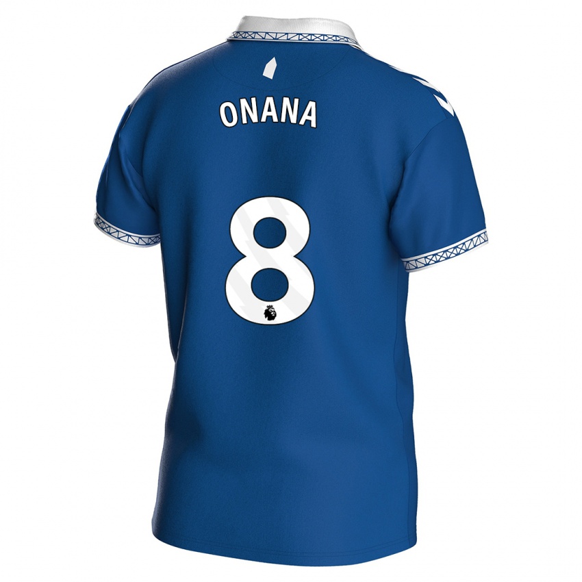 Dzieci Amadou Onana #8 Królewski Niebieski Domowa Koszulka 2023/24 Koszulki Klubowe