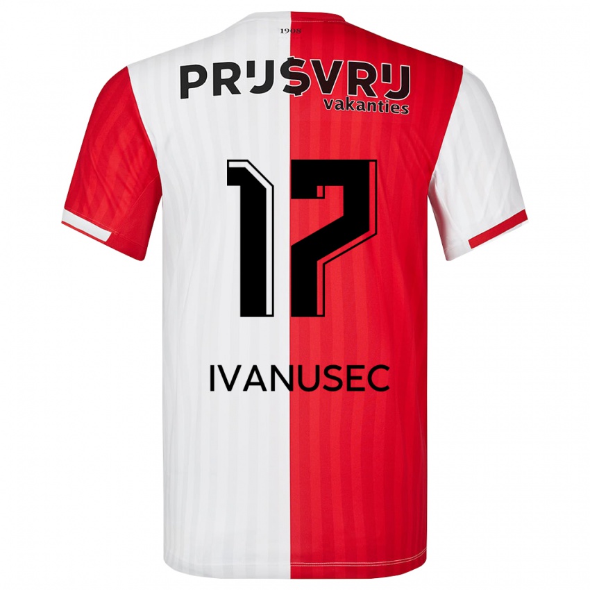 Dzieci Luka Ivanusec #17 Czerwony Biały Domowa Koszulka 2023/24 Koszulki Klubowe