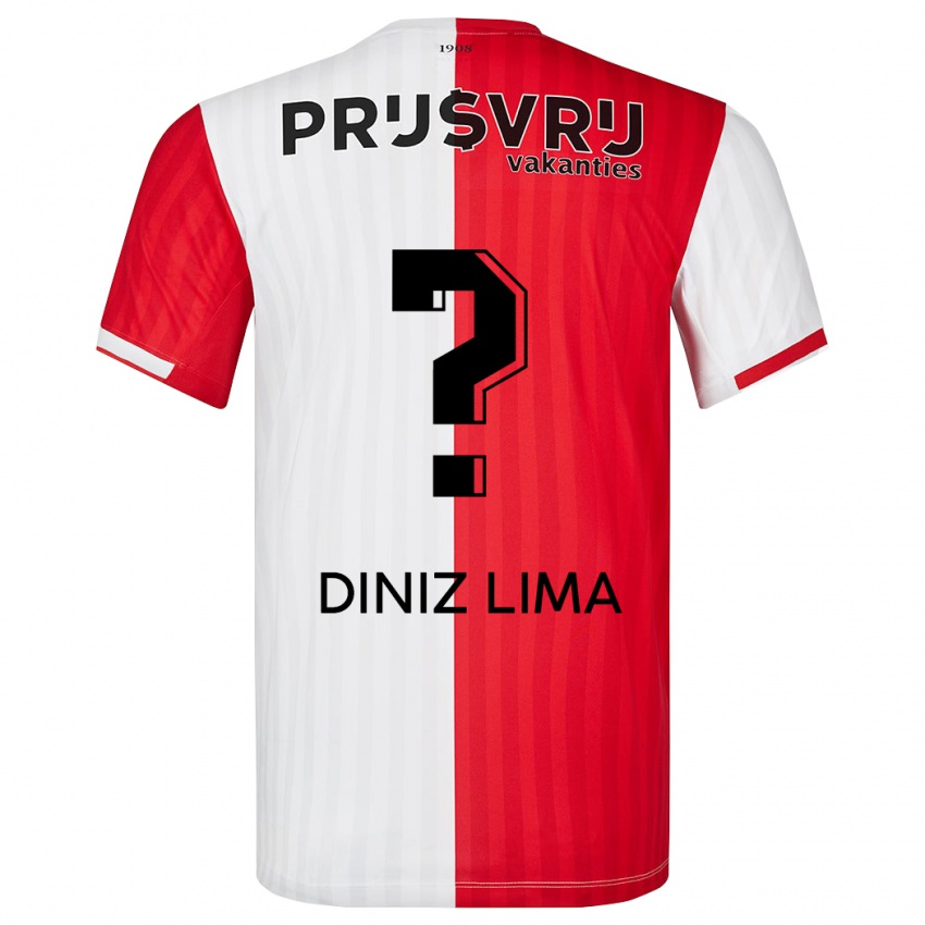 Dzieci Lucas Diniz Lima #0 Czerwony Biały Domowa Koszulka 2023/24 Koszulki Klubowe