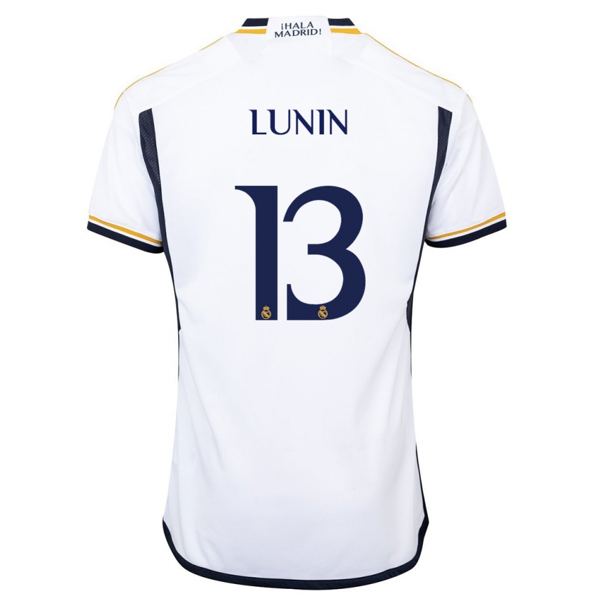 Dzieci Andriy Lunin #13 Biały Domowa Koszulka 2023/24 Koszulki Klubowe