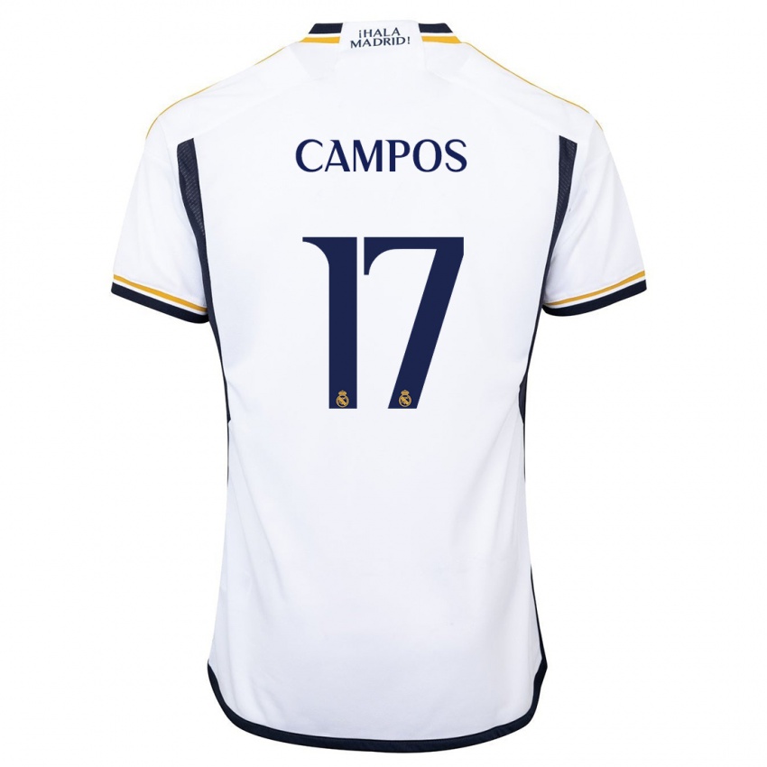 Dzieci Andrés Campos #17 Biały Domowa Koszulka 2023/24 Koszulki Klubowe