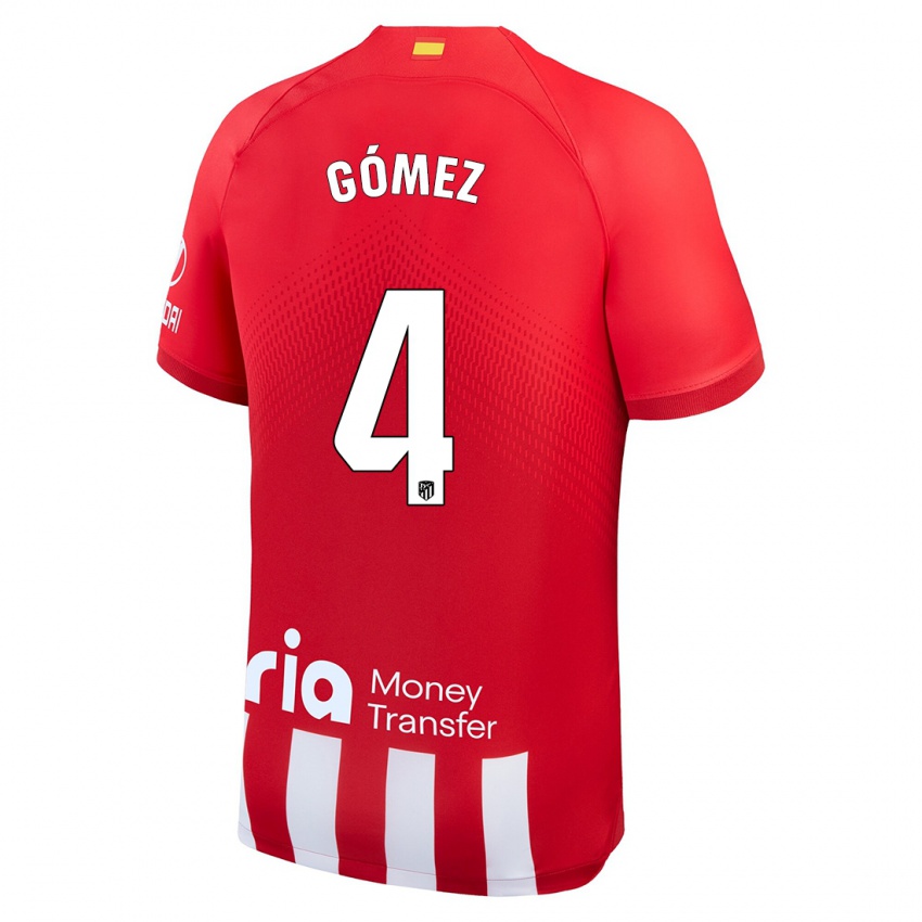 Dzieci Mariano Gómez #4 Czerwony Biały Domowa Koszulka 2023/24 Koszulki Klubowe