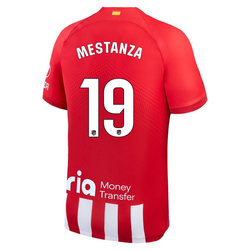 Dzieci Alejandro Mestanza #19 Czerwony Biały Domowa Koszulka 2023/24 Koszulki Klubowe