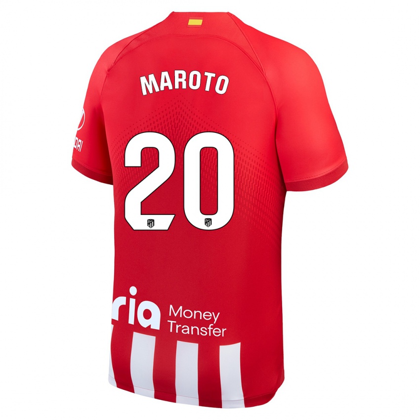 Dzieci Mario Maroto #20 Czerwony Biały Domowa Koszulka 2023/24 Koszulki Klubowe
