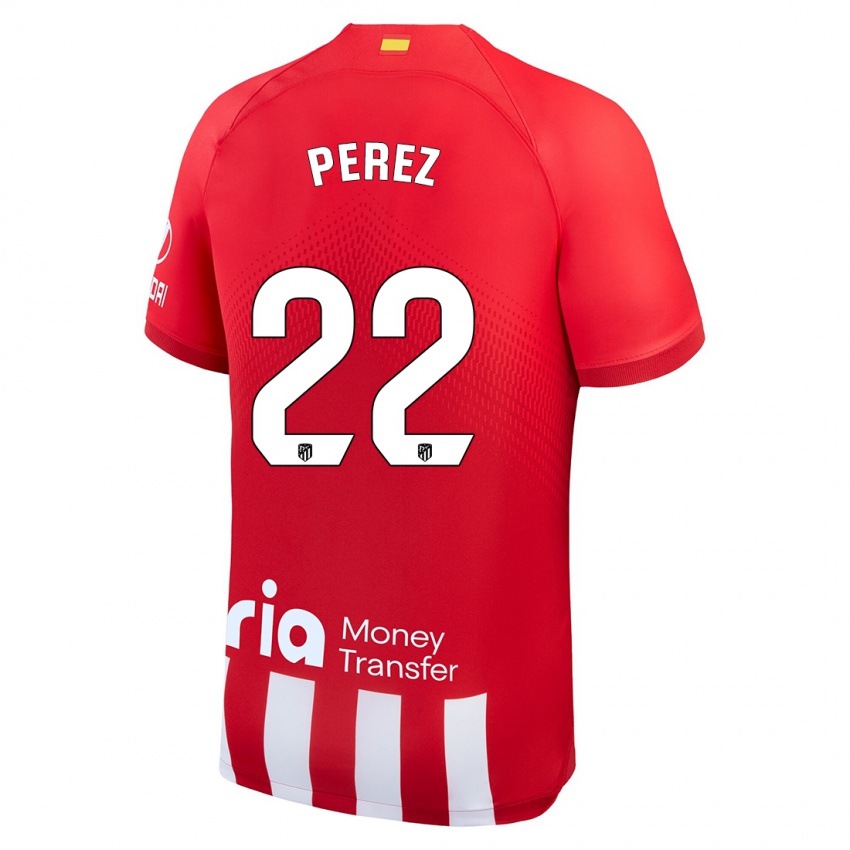 Dzieci Pablo Pérez #22 Czerwony Biały Domowa Koszulka 2023/24 Koszulki Klubowe