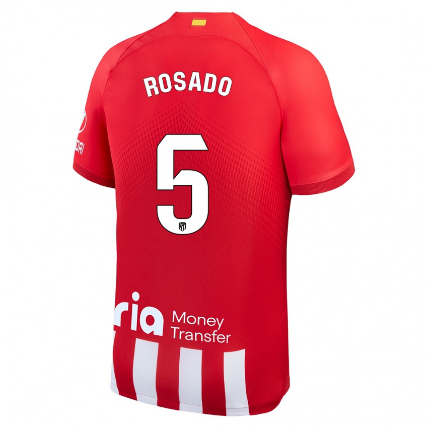 Dzieci Diego Rosado #5 Czerwony Biały Domowa Koszulka 2023/24 Koszulki Klubowe