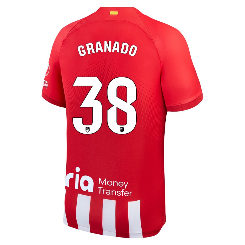 Dzieci Adrian Granado #38 Czerwony Biały Domowa Koszulka 2023/24 Koszulki Klubowe