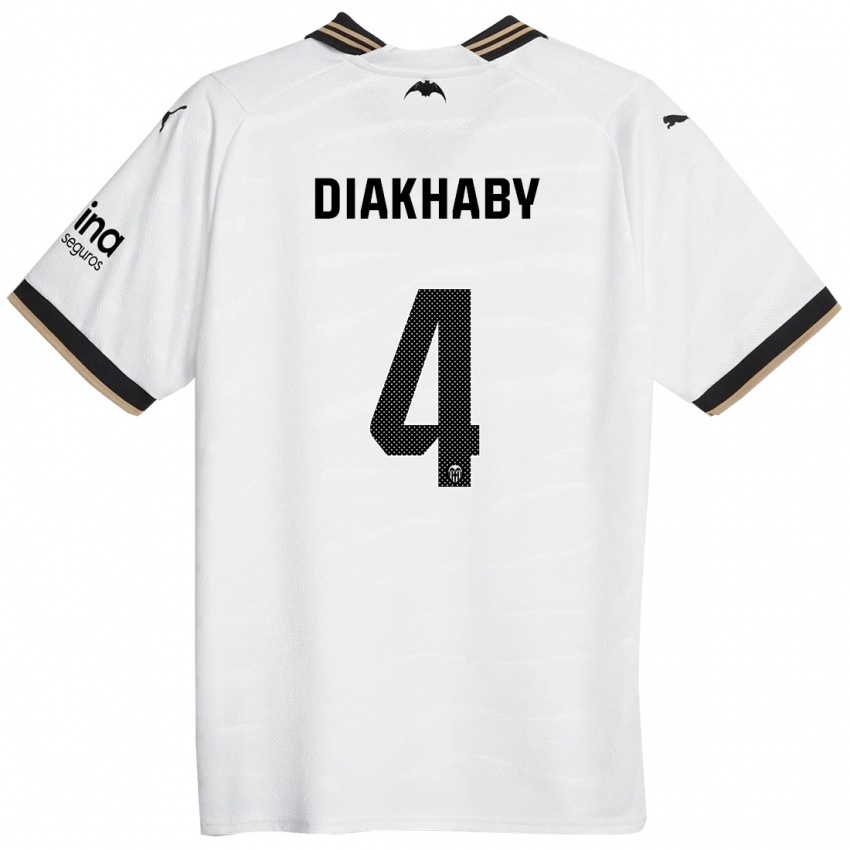 Dzieci Mouctar Diakhaby #4 Biały Domowa Koszulka 2023/24 Koszulki Klubowe