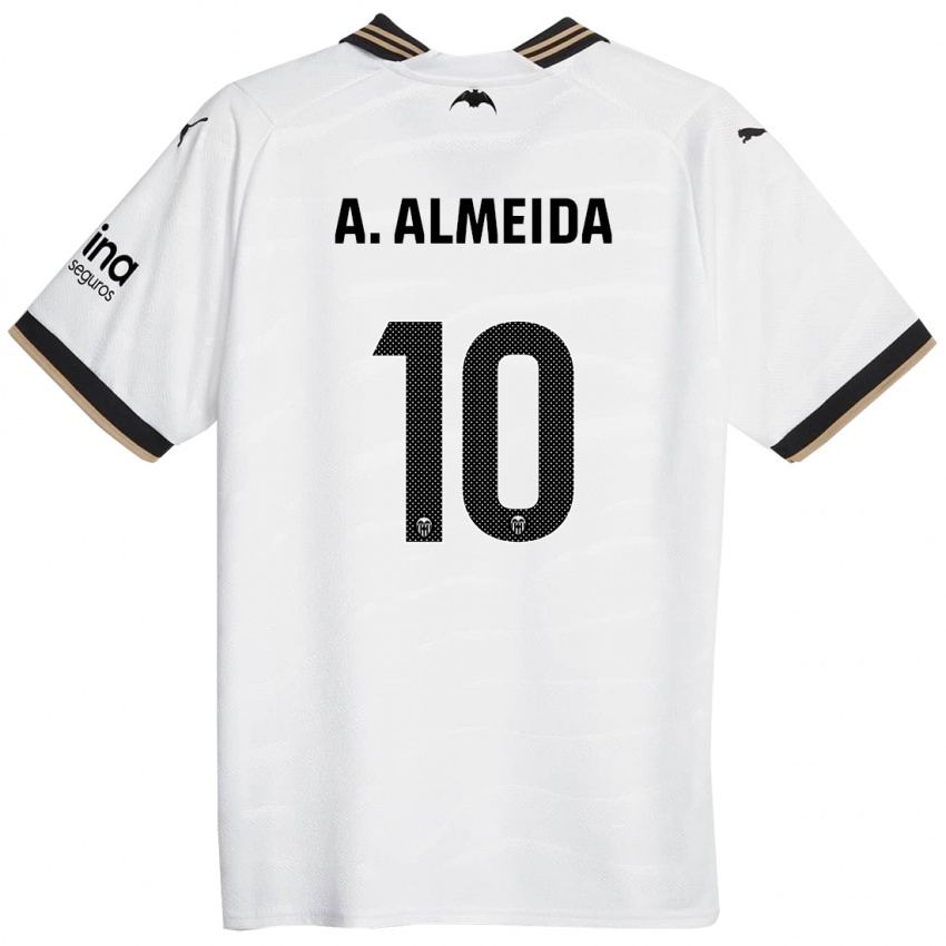 Dzieci André Almeida #10 Biały Domowa Koszulka 2023/24 Koszulki Klubowe