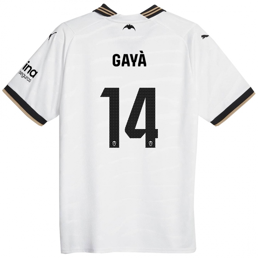Dzieci Jose Gaya #14 Biały Domowa Koszulka 2023/24 Koszulki Klubowe