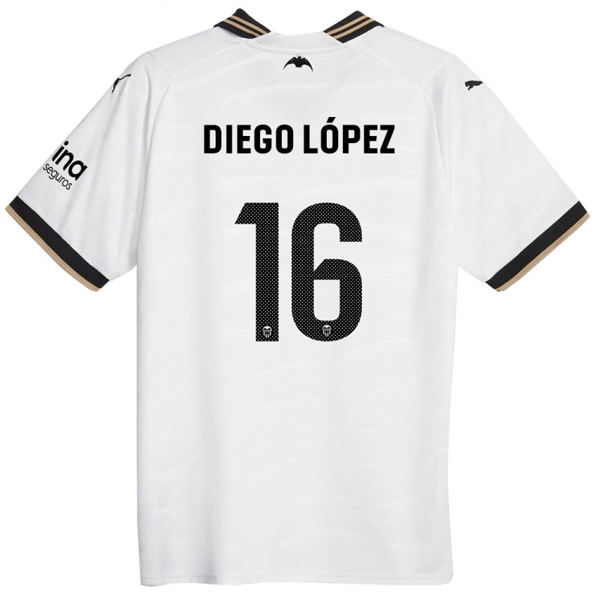 Dzieci Diego Lopez #16 Biały Domowa Koszulka 2023/24 Koszulki Klubowe