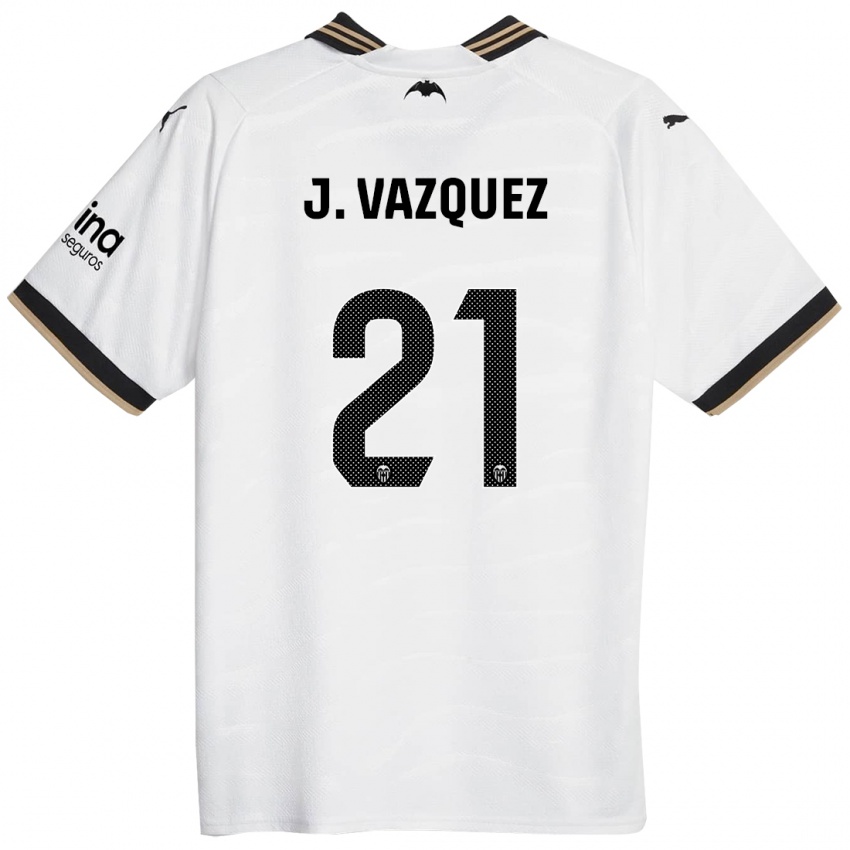 Dzieci Jesús Vázquez #21 Biały Domowa Koszulka 2023/24 Koszulki Klubowe